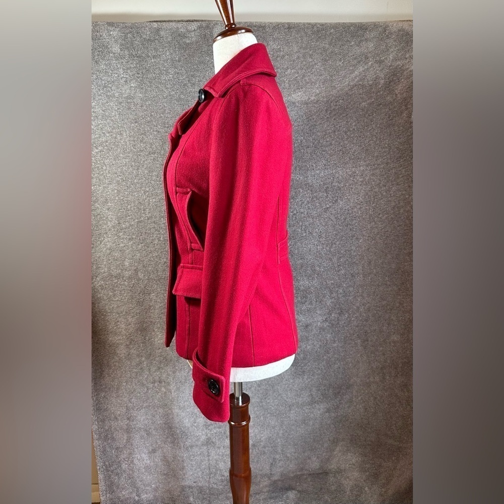 Giacca Red Pea Coat‎ Double-Breasted Wide Lapel - Picture 3 of 6